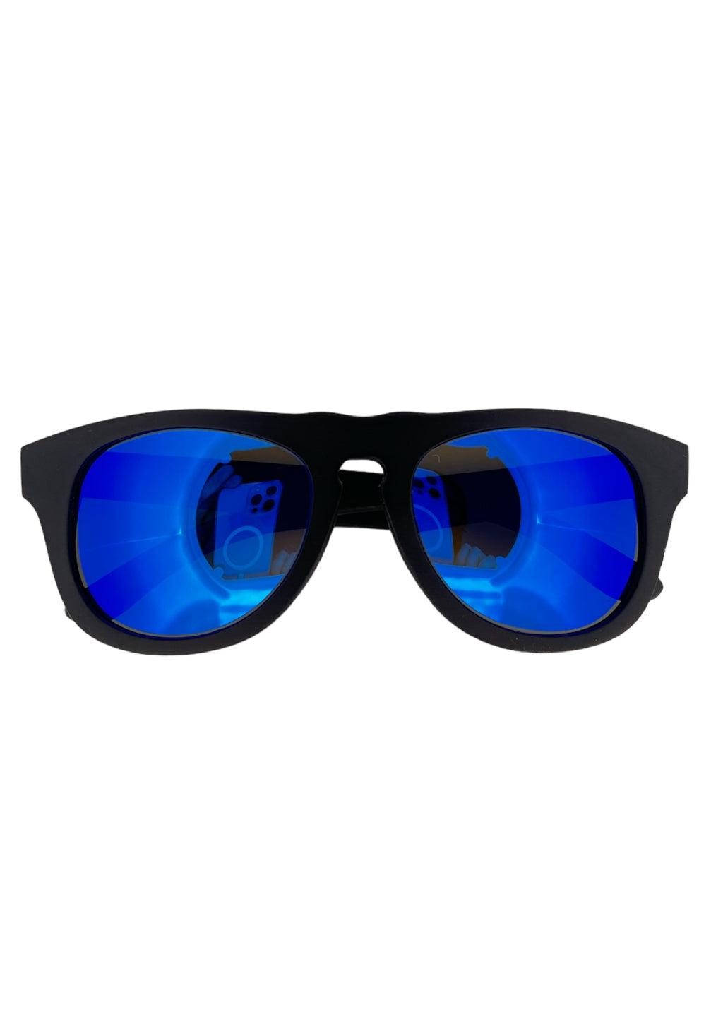 Limited Eyewood Dream - Black - Wayfarer/Aviator - Blue Mirror Lenses-1
